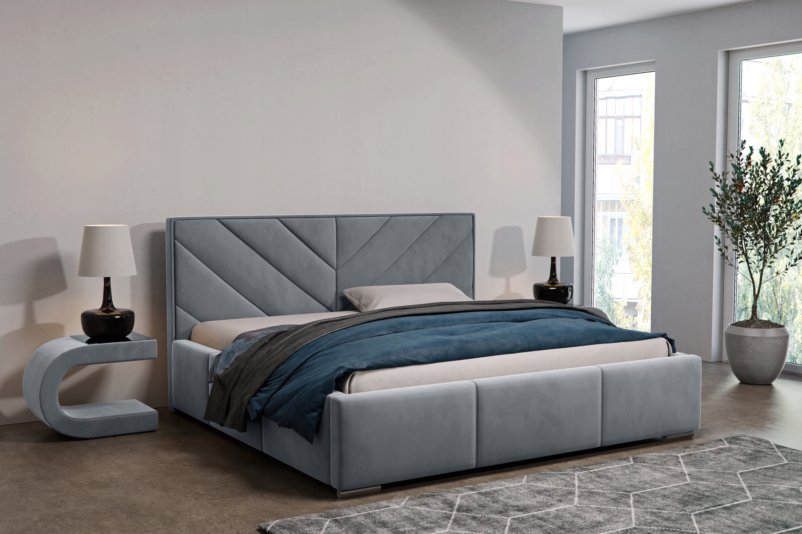 Łóżko podwójne Agmat Meble HUGO 200x200