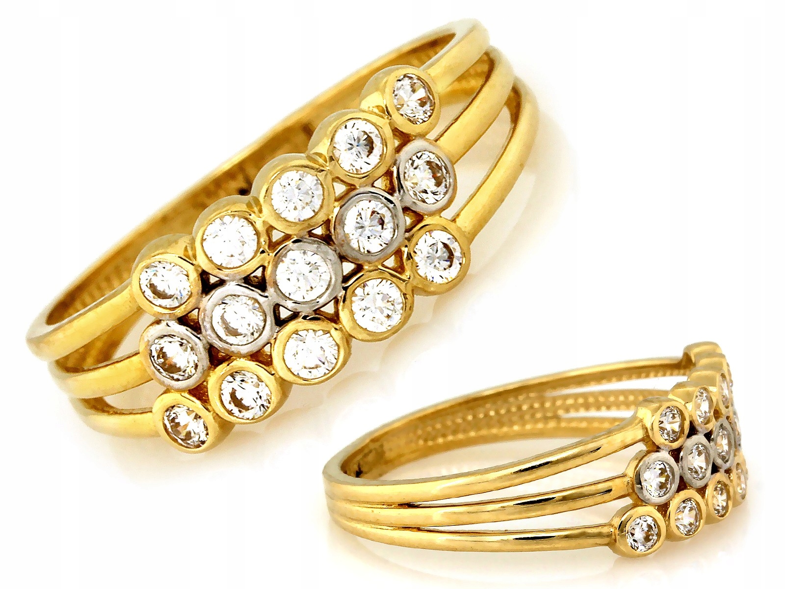 Prstýnek ryzosti 585 14k s zirkony 1.81g pro ženy Trendy Dárek