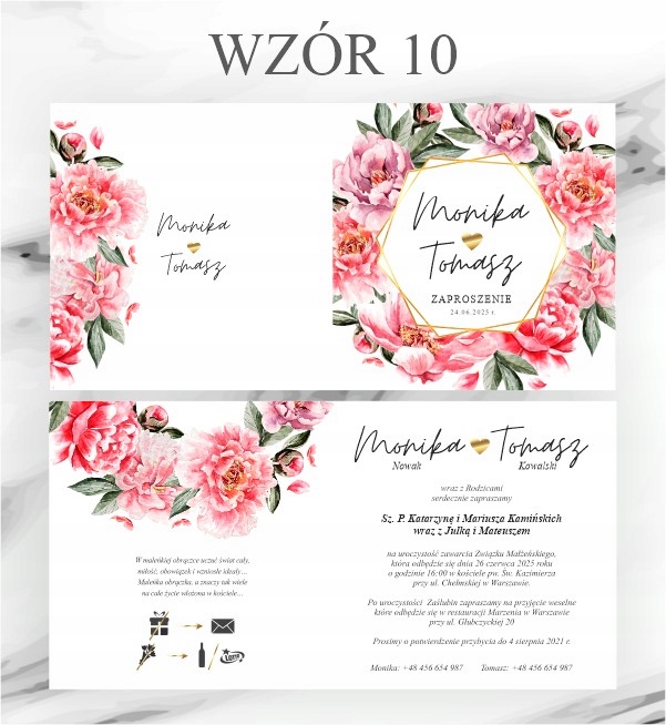 ZAPROSZENIA ŚLUBNE RUSTYKALNE KWIATY KOPERTA Zdobienie brak