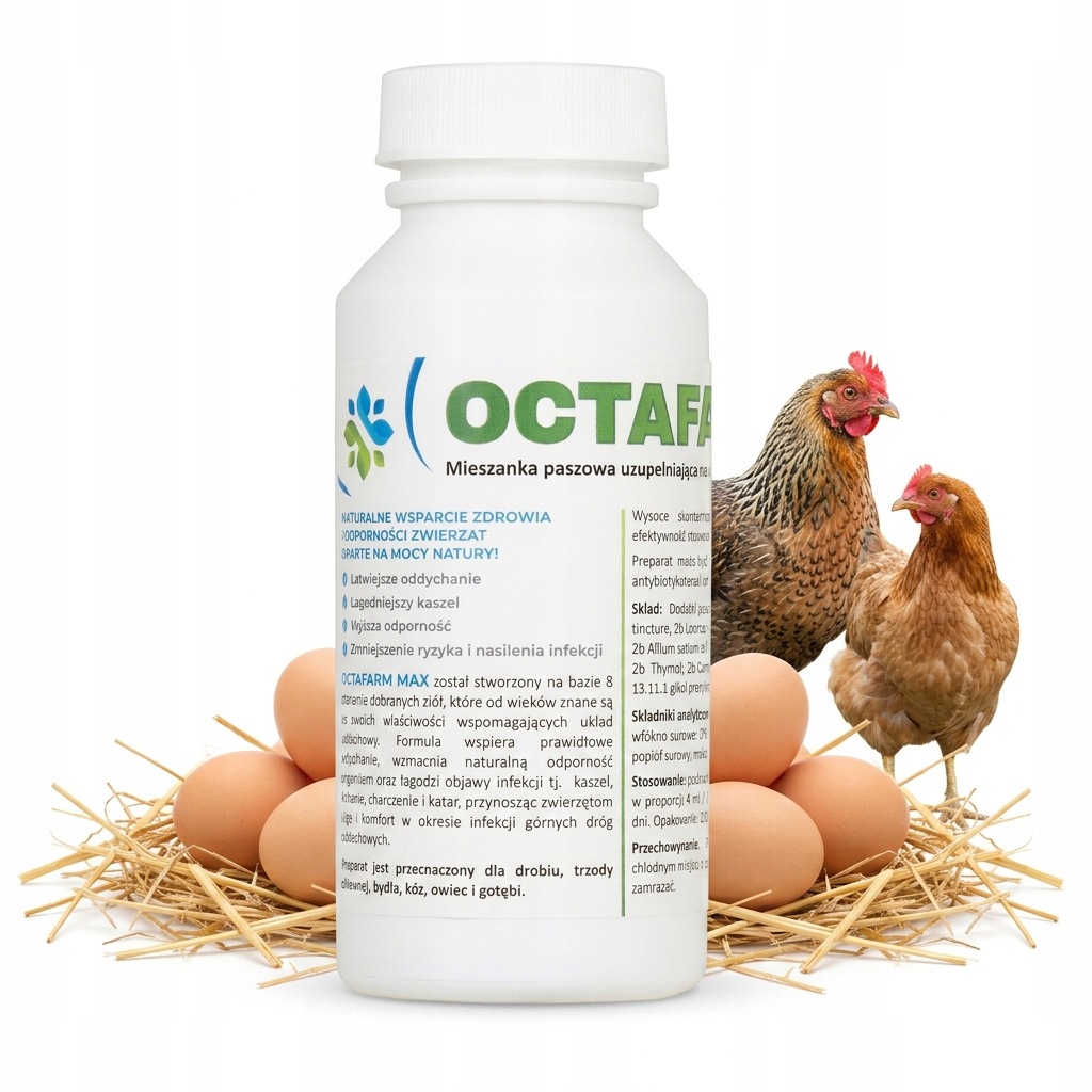 Fermo Octafarm Max 400 ML Tekutina Na Dýchací Cesty Rýma Kýchání Pro Slepice