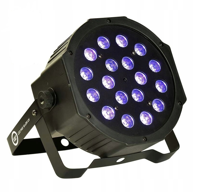 Reflektor ultrafioletowy sceniczny mocny LIGHT4ME Led Par 18x3W Uv