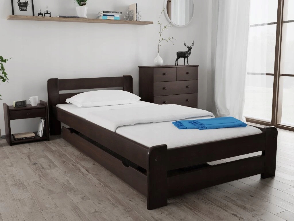 Postel Laura 120×200 cm, ořech bez roštu, matr. Deluxe 10 cm