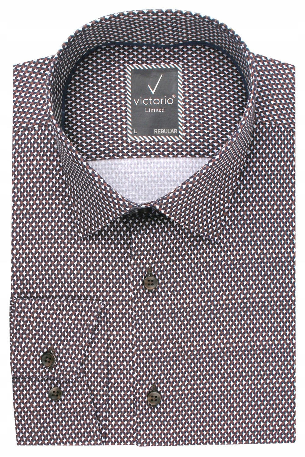 Návštěvnická košile s rovným výstřihem -Victorio Bronz, jemný vzor 42/176-182