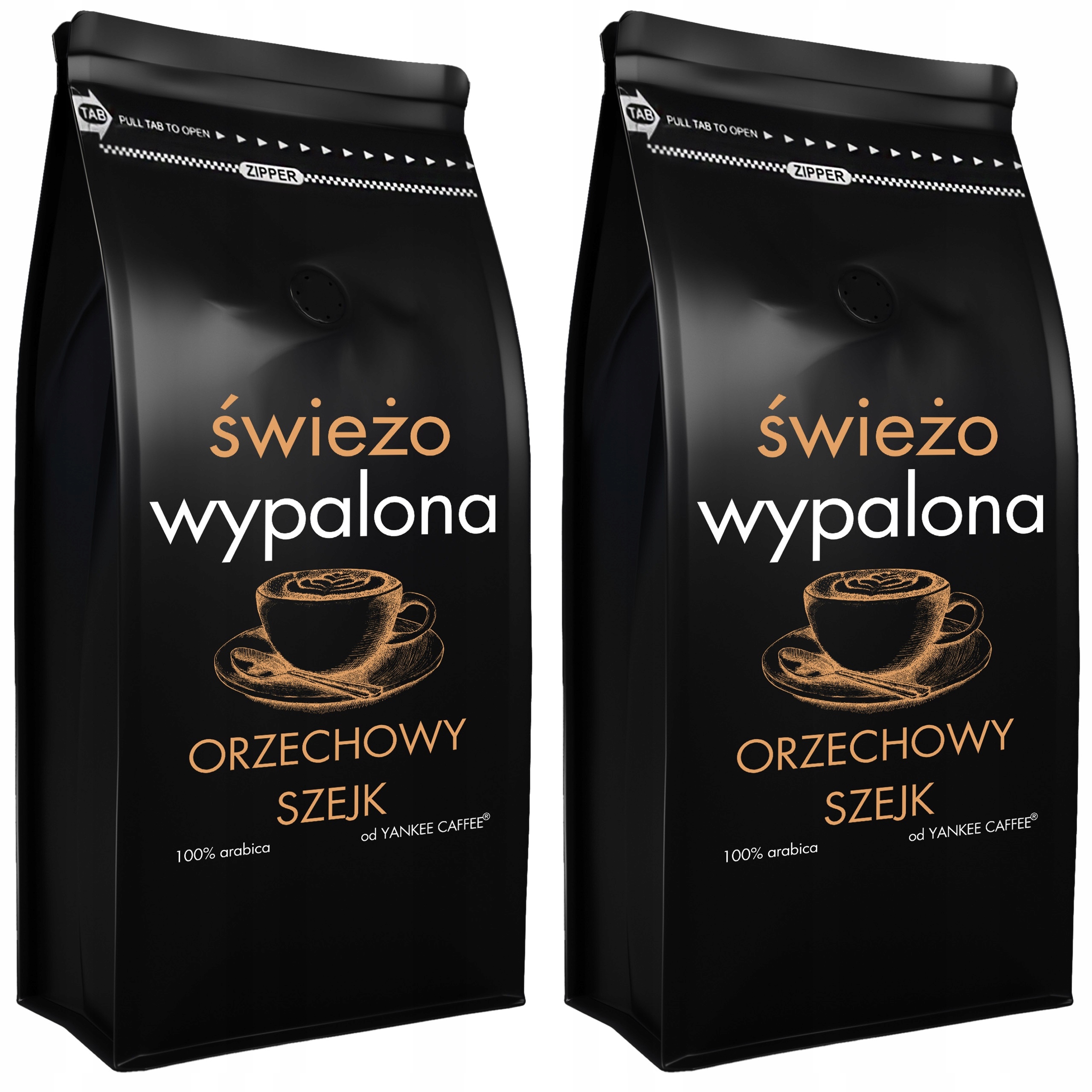 Káva zrnková 2kg Čerstvě Pražená 100% Arabica ochucená Oříšková (2x1kg)