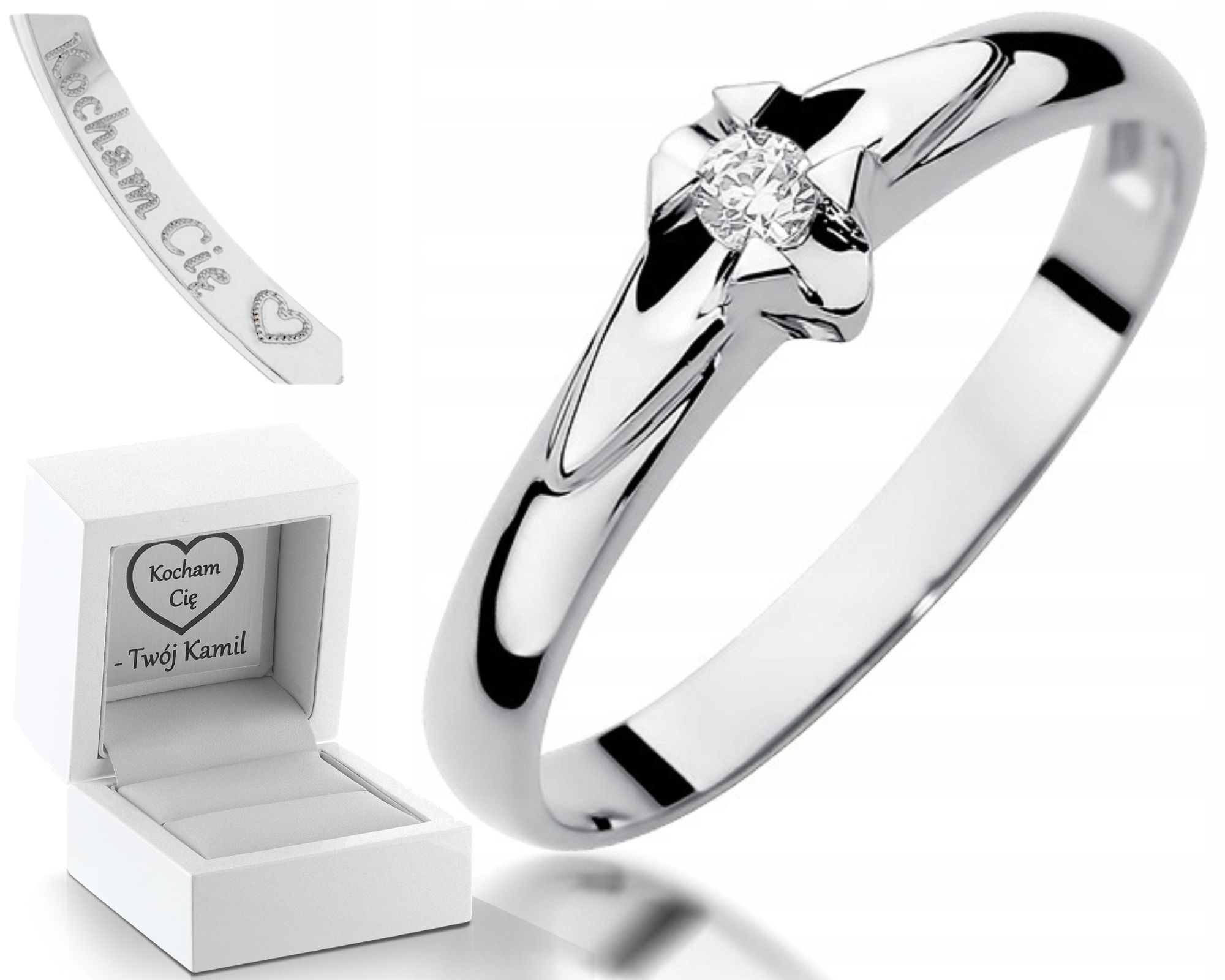 Zlatý Prstýnek S Diamantem Gravírování Bonus 585