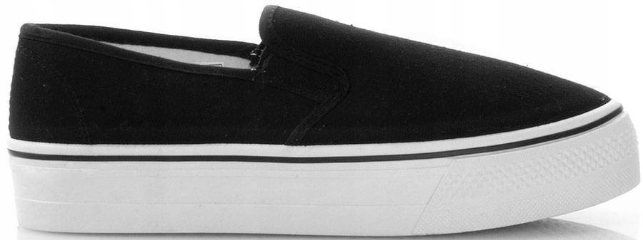 

5402 Czarne Tenisówki Slip On Na Platformie 39