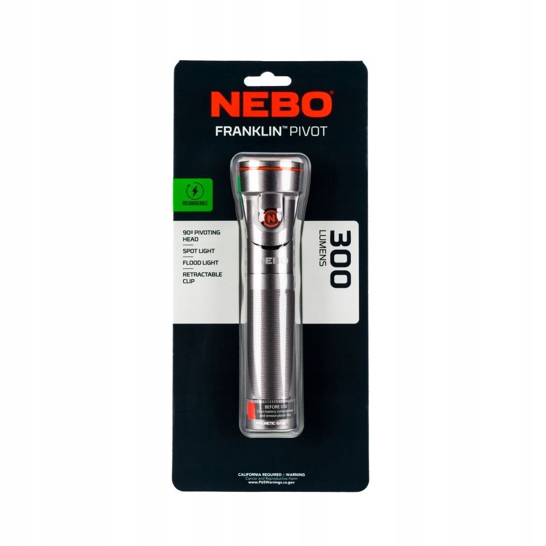 NEBO LATARKA LAMPA LED AKU USB WARSZTATOWA 300lm Producent code NEB WLT 0023 G