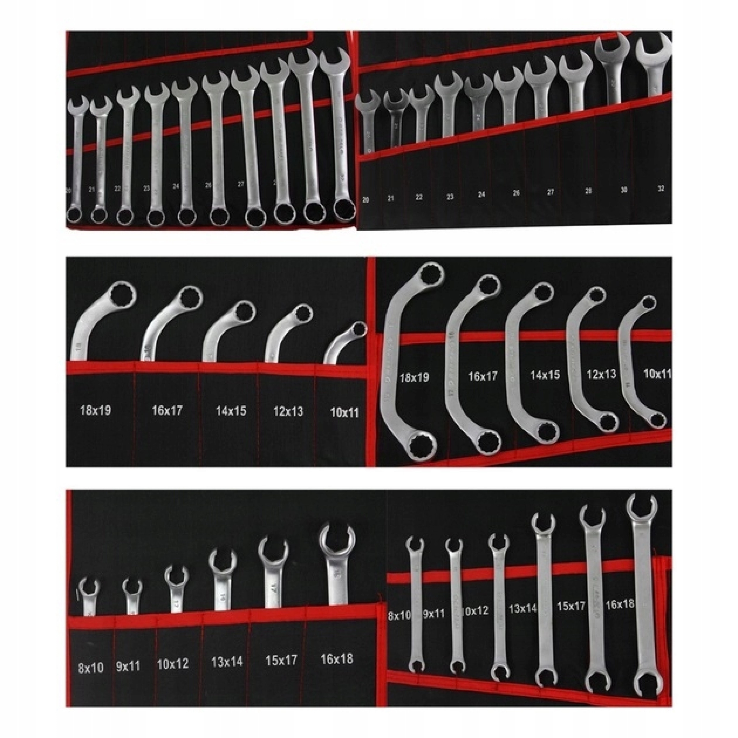 KLUCZE PŁASKO-OCZKOWE ZESTAW 47 SZT. STAL CRV KD10999 KRAFT&DELE Stan opakowania oryginalne