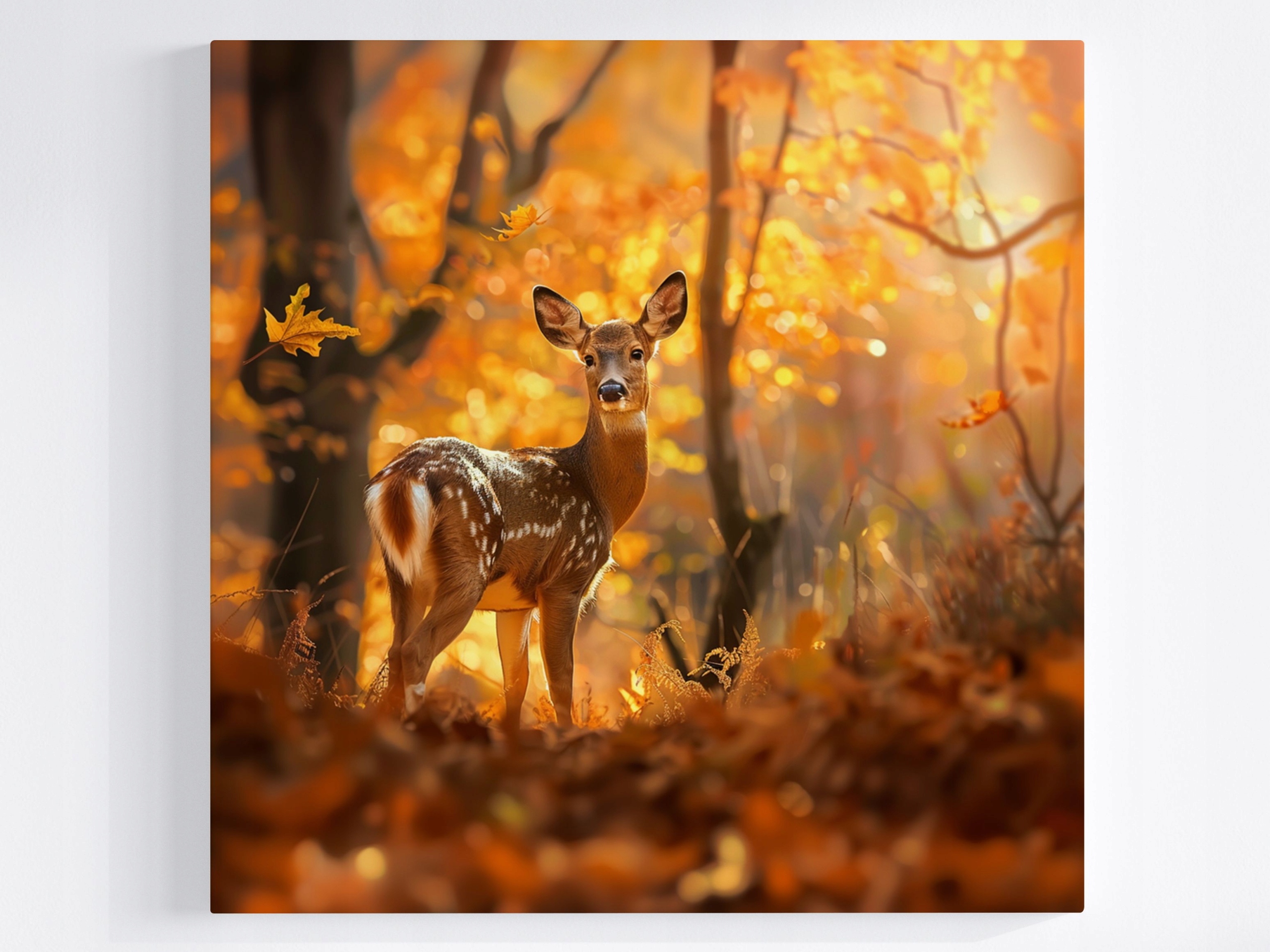 Obraz Na Plátně Canvas Příroda Les Podzim Srnka Zvířata 80x80