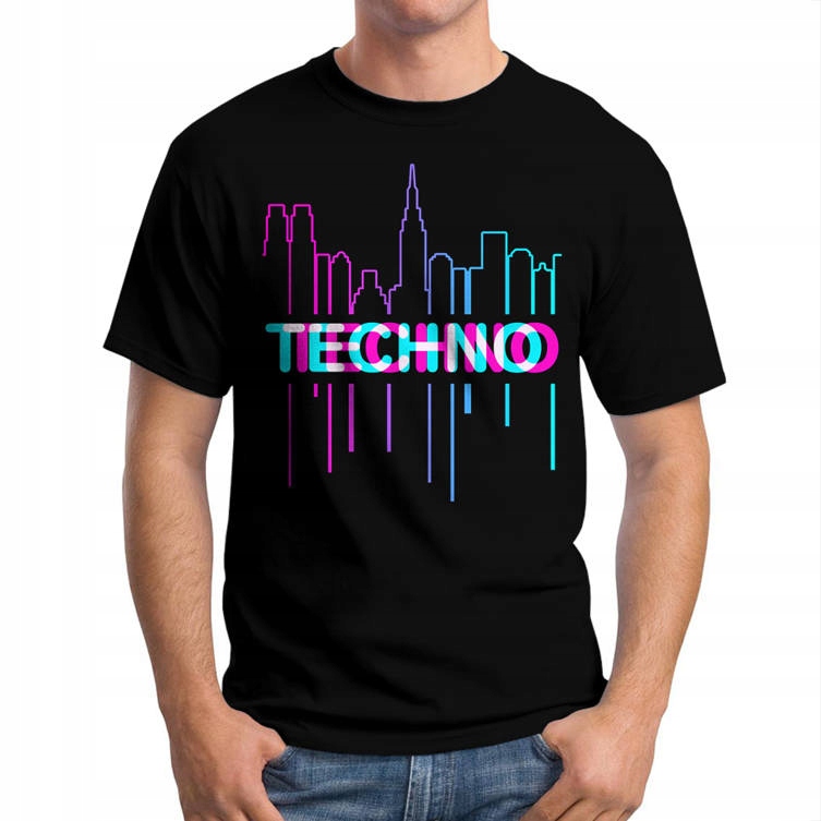 

Koszulka Męska Muzyczna Techno Party M