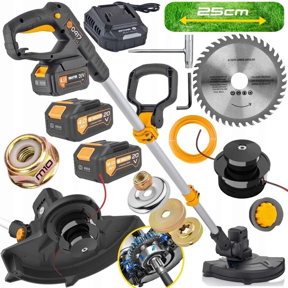 Podkaszarka Akumulatorowa kosa trawy Piła kosiarka 4Ah mp0417 majster Pro