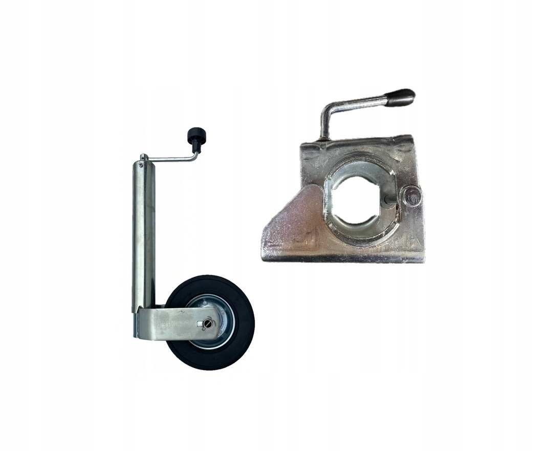 Kolečko fi60 250kg Kovovo gumové Široké s Objímka pro přívěs a odtahový vůz
