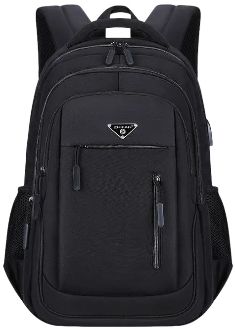 Duży Plecak Biznesowy na Laptop 15,6" 17" Notebook Czarny do Pracy Miejski