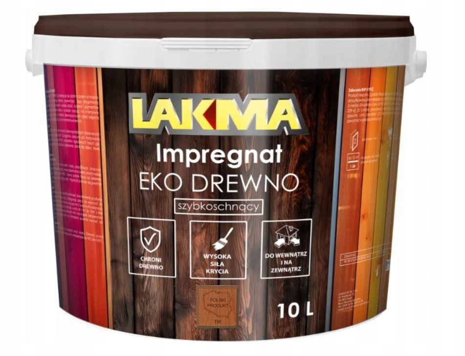 Impregnat Do Drewna Szybkoschnący Eko Drewno Tik Lakma 10 L