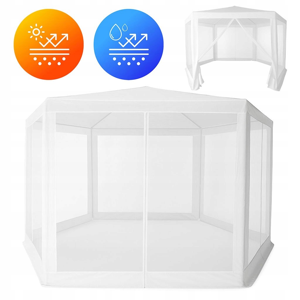 Obchodný záhradný pavilón 2x2x2 m s moskytiérou, biely MultiGarden Mul