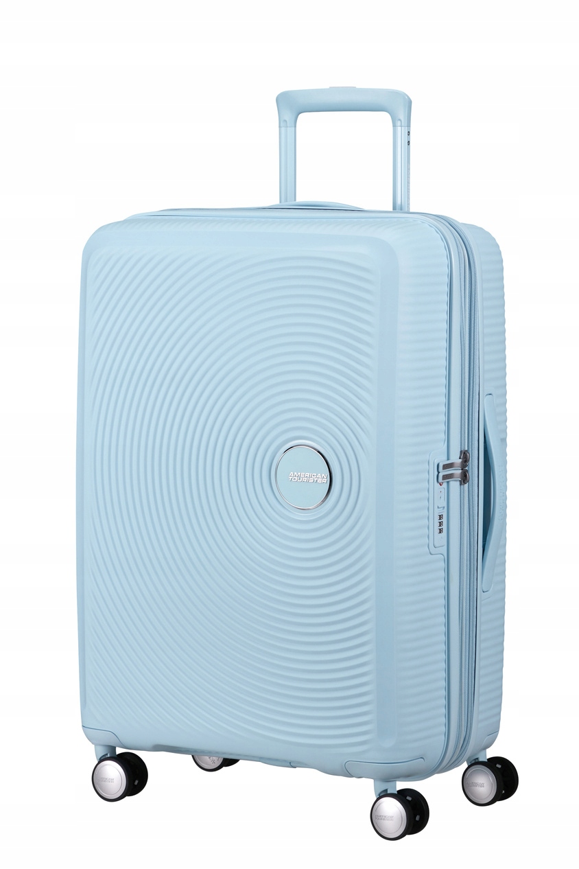 Walizka American Tourister Soundbox 67cm powiększana niebieska jasna