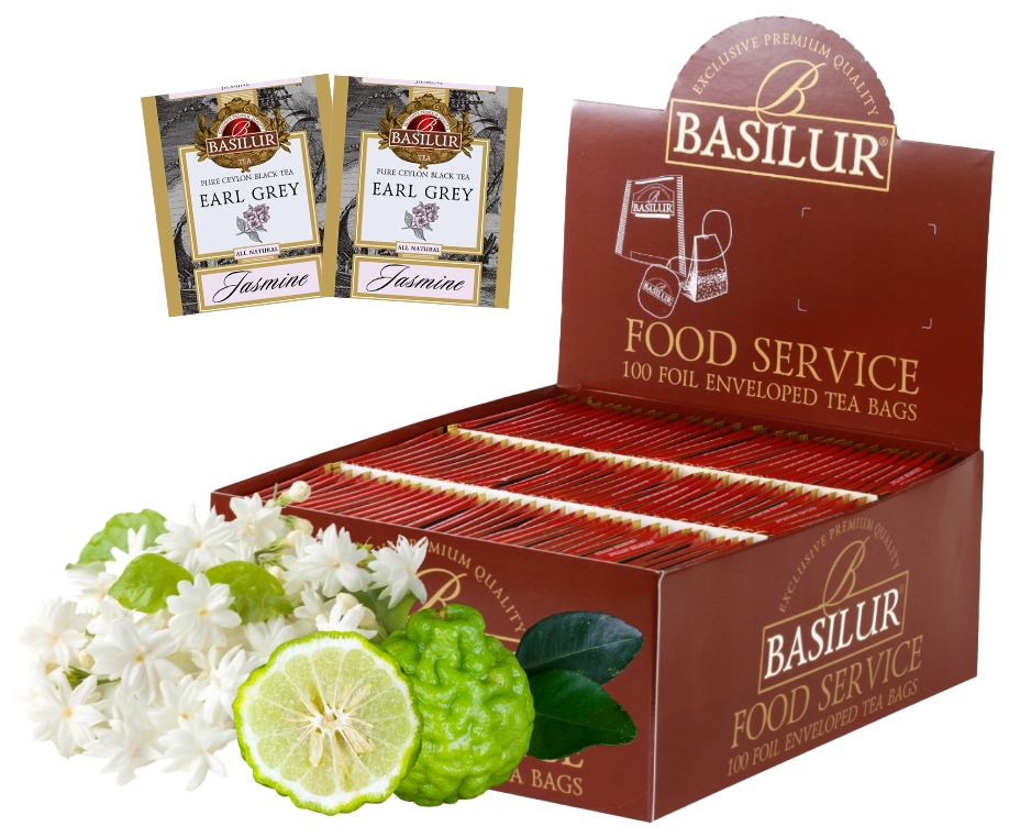 Basilur Earl Grey Jasmine czarna herbata Ceylon z Jaśminem HoReCa 100 x 2 g