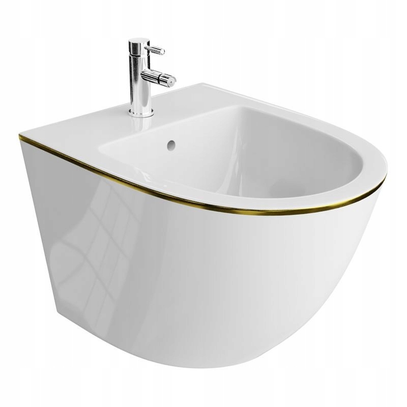 Elegantní závěsný bidet Sofi Gold Line se zlatým akcentem