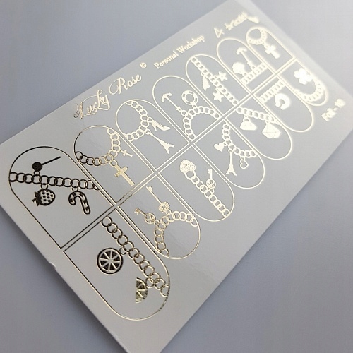 NAKLEJKI NA PAZNOKCIE LUCKY ROSE FOIL GOLD -10