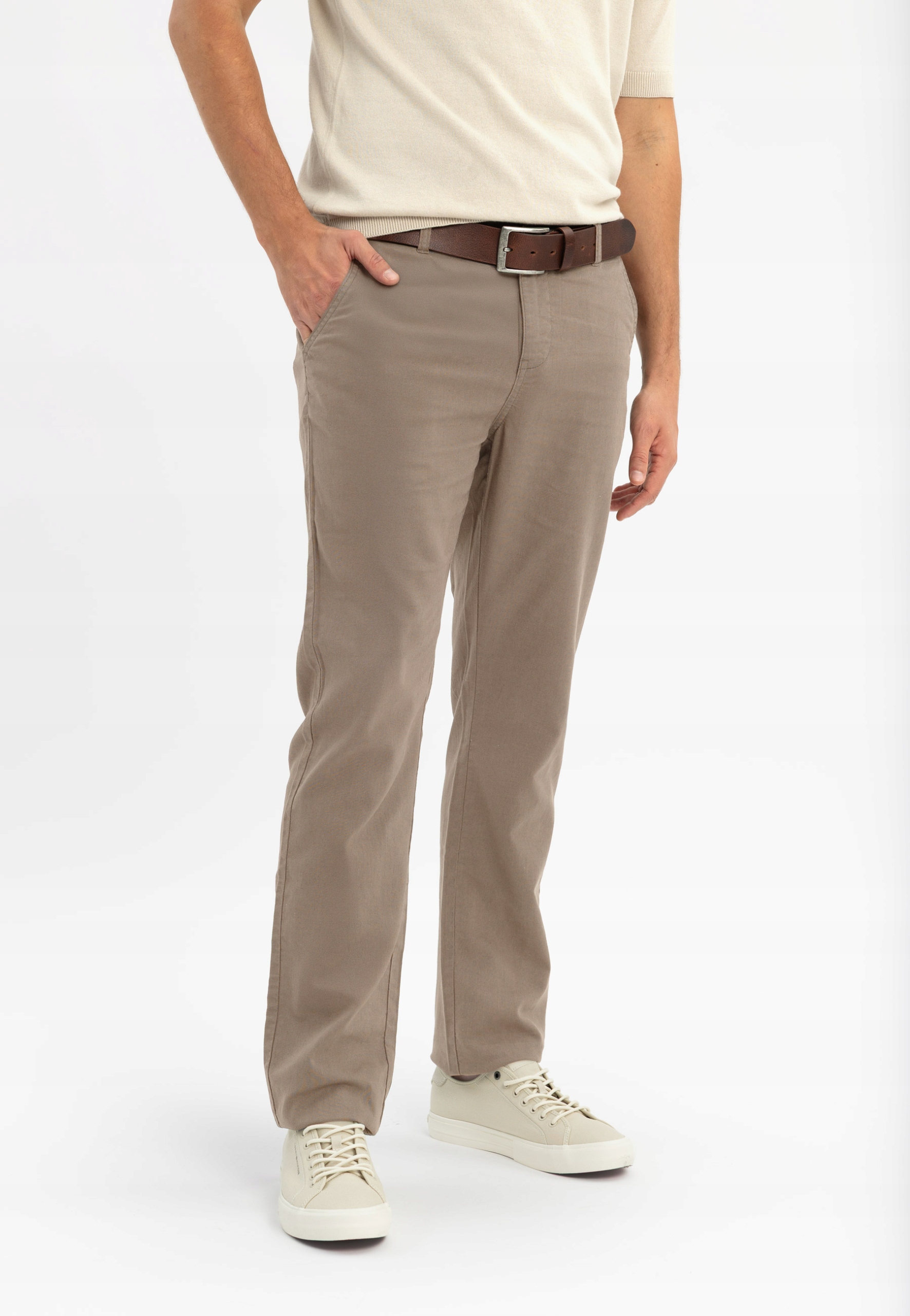 Pánské Látkové Kalhoty Casual Chinos Hnědé Volcano R-marshall 31-32