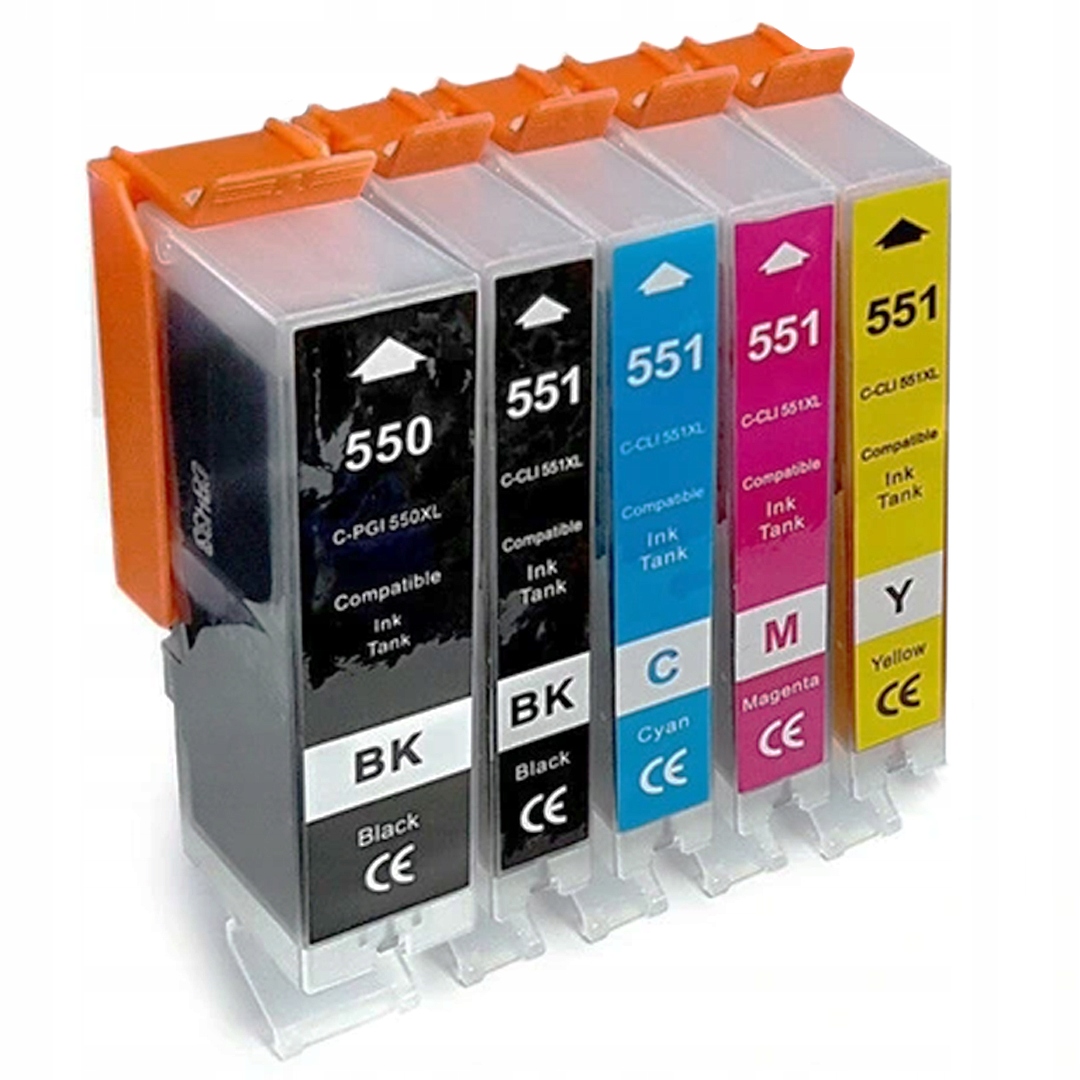 

5x Tusz 550 551 Do Canon MG5550 MG5650 IP7250 XL