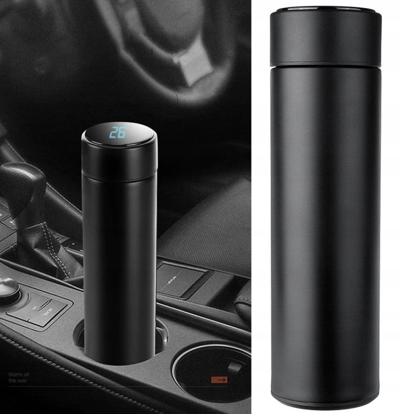 KUBEK TERMICZNY TERMOS NA KAWE HERBATE SMART BIDON LED TEMPERATURA Model TERMOS TERMOKUBEK