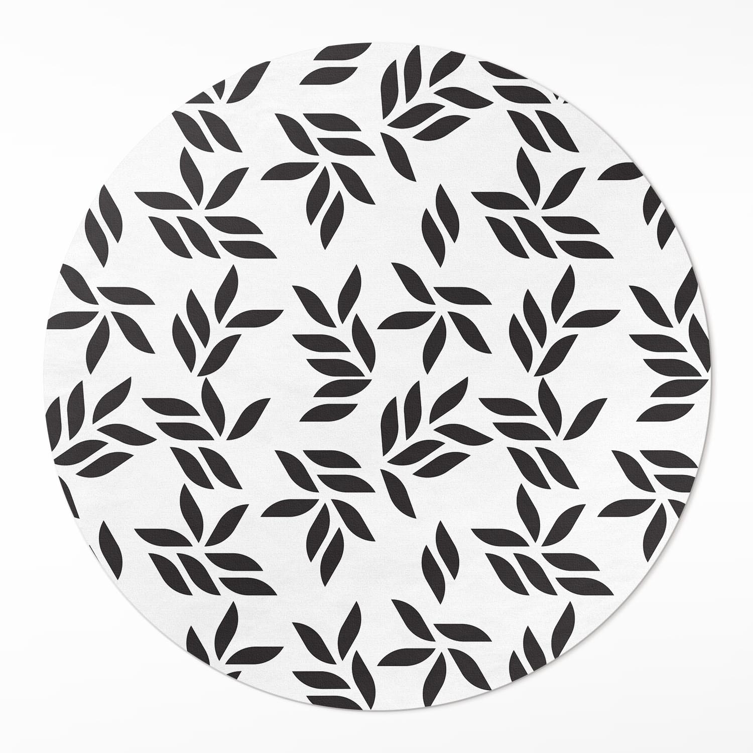 Dekorativní Kulatý Koberec Vnitřní minimalistický vzor lístků ⌀ 140 cm