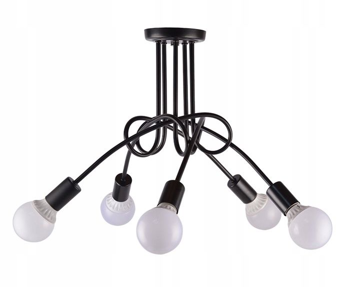 Závěsná stropní lampa 5-bodová Metal Černá Paradise