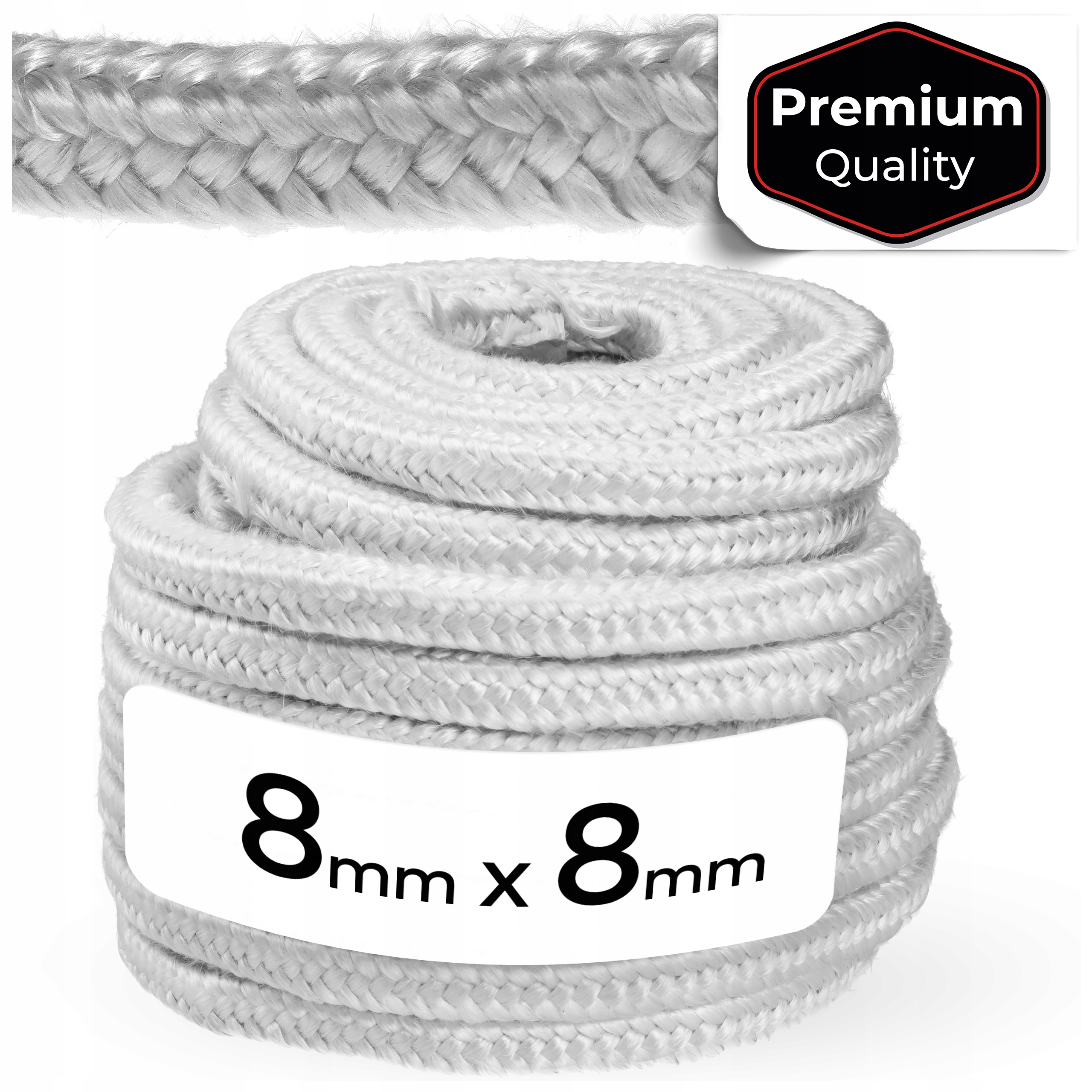 Szczeliwo do pieca SZNUR ŻAROODPORNY 8mmx8mm 1M
