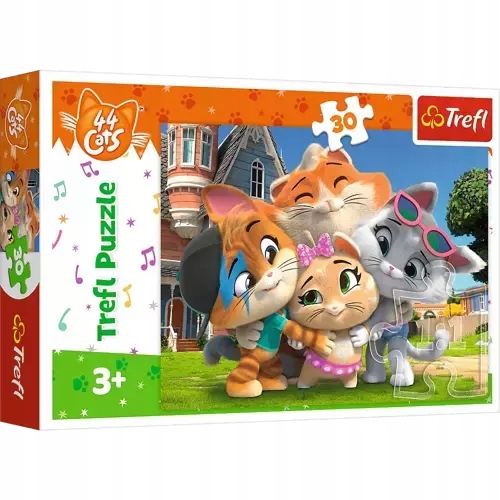 

Puzzle 30 44 Koty Przyjażń W Kociej Krainie Trefl