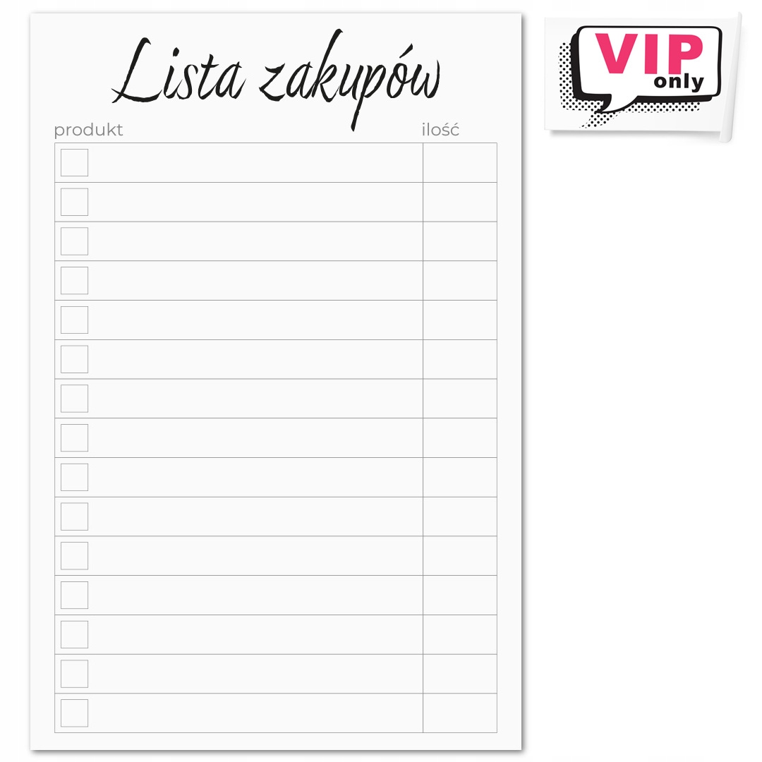 

Magnetyczna Lista zakupów 10x15cm 50k na lodówkę