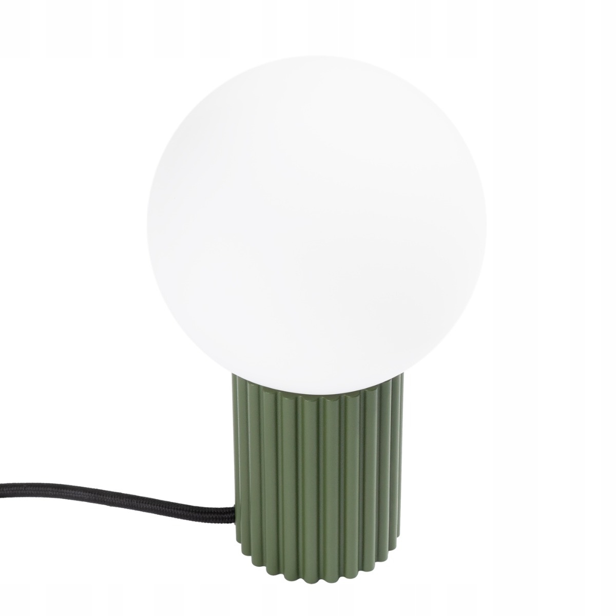 Sollux Stolná lampa nočná zelená ryhovaná sklenená biela guľa 12 cm
