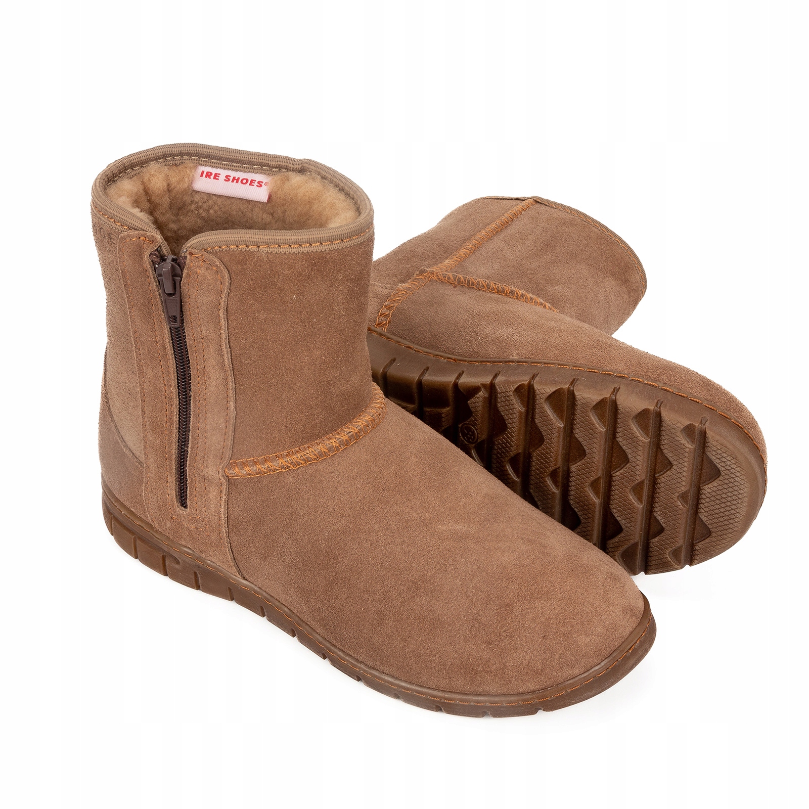 Dámské kotníkové boty Ire Shoes kožené s vlnou, teplé, polské, úzká noha 39