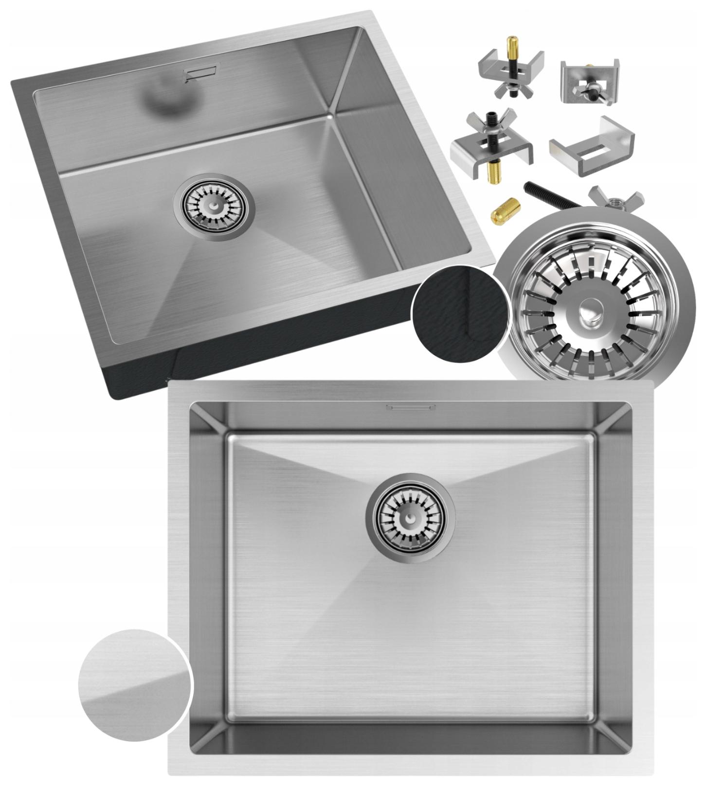 Ocelový dřez Jednokomorový, chrom Bez Odkapávače Sifon SILVO54