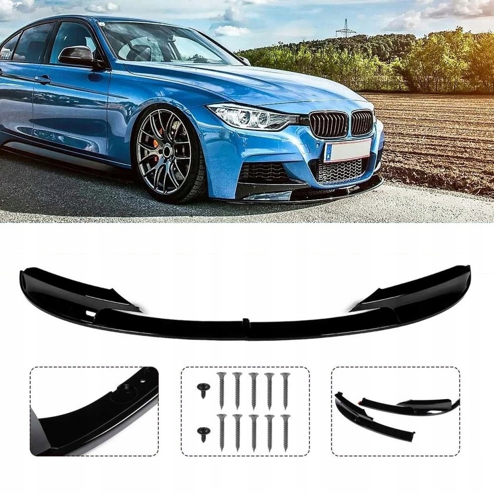 DOKŁADKA ZDERZAKA BMW F30 M-PAKIET SPLITTER SPOJLER SPLITER CZARNY POŁYSK