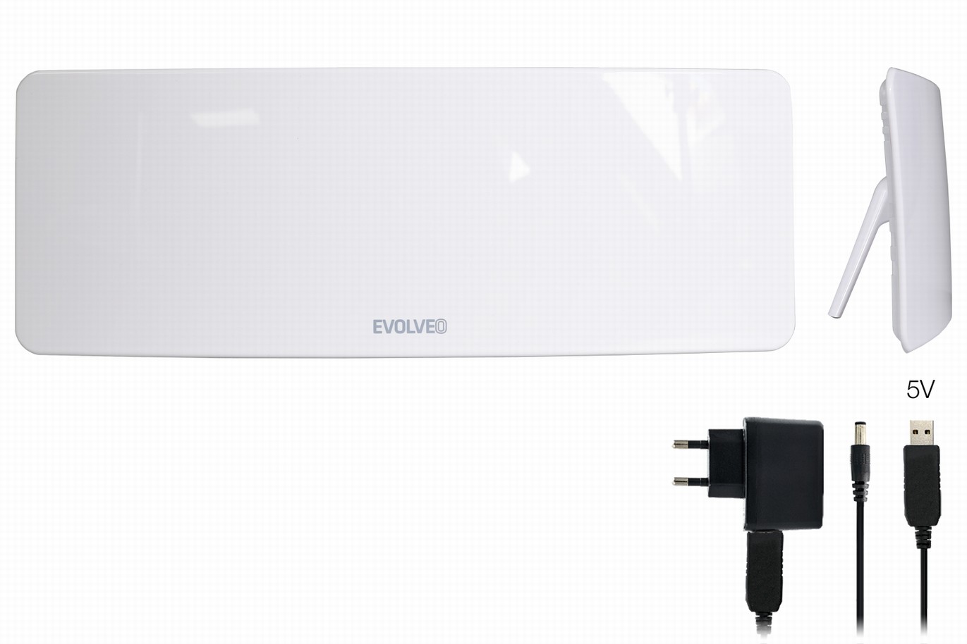 Evolveo Xany 1, 230/ 5V, aktivní pokojová anténa Dab+/ DVB-T2, filtr…