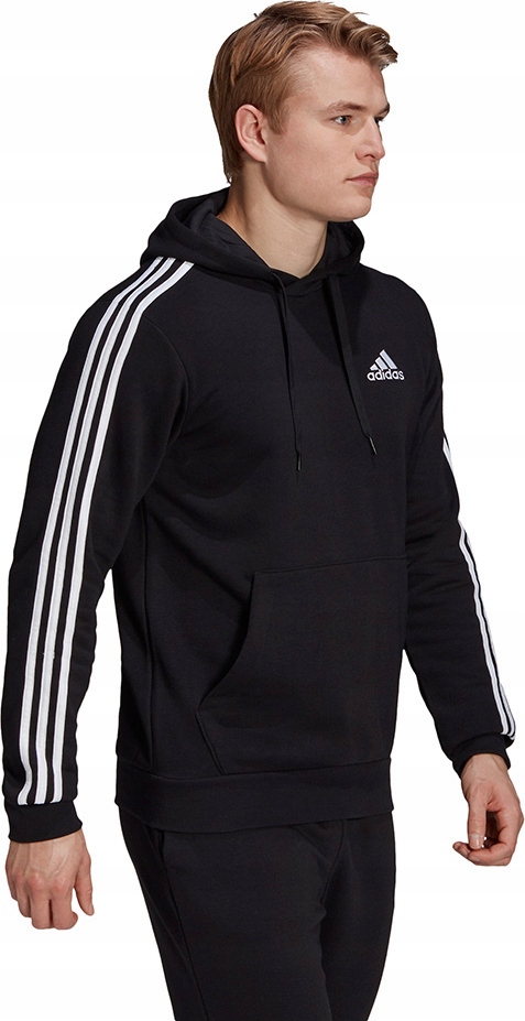 Pánská Mikina Adidas Essentials Fleece 3-STRIPES Hoodie Černá GK9072 velikost M