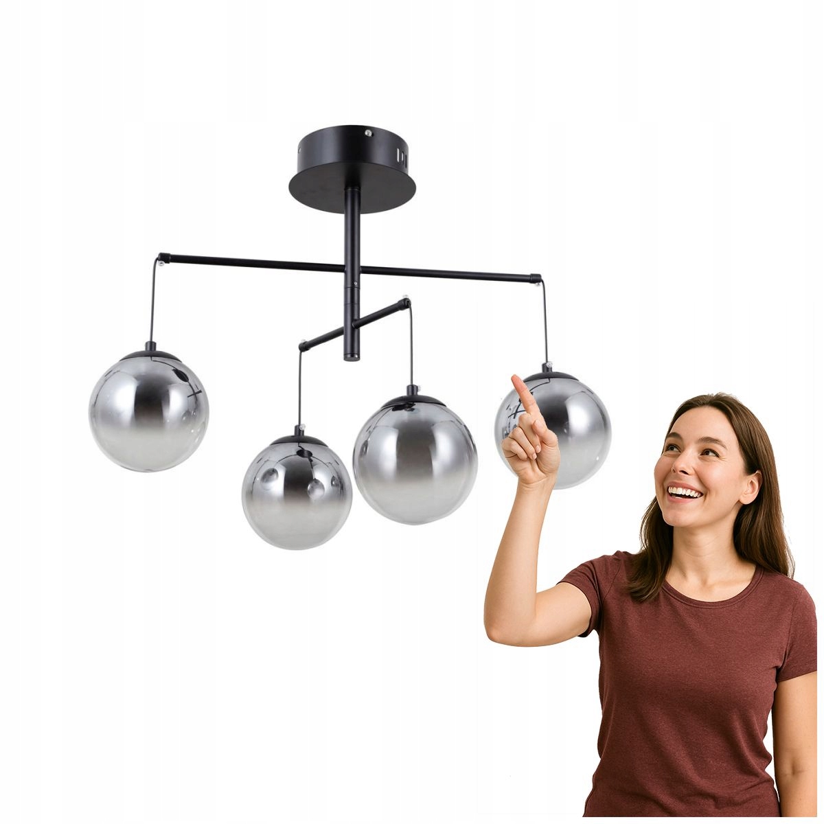 Závesná Led lampa 20W Velada PND-34381-4-BK Italux