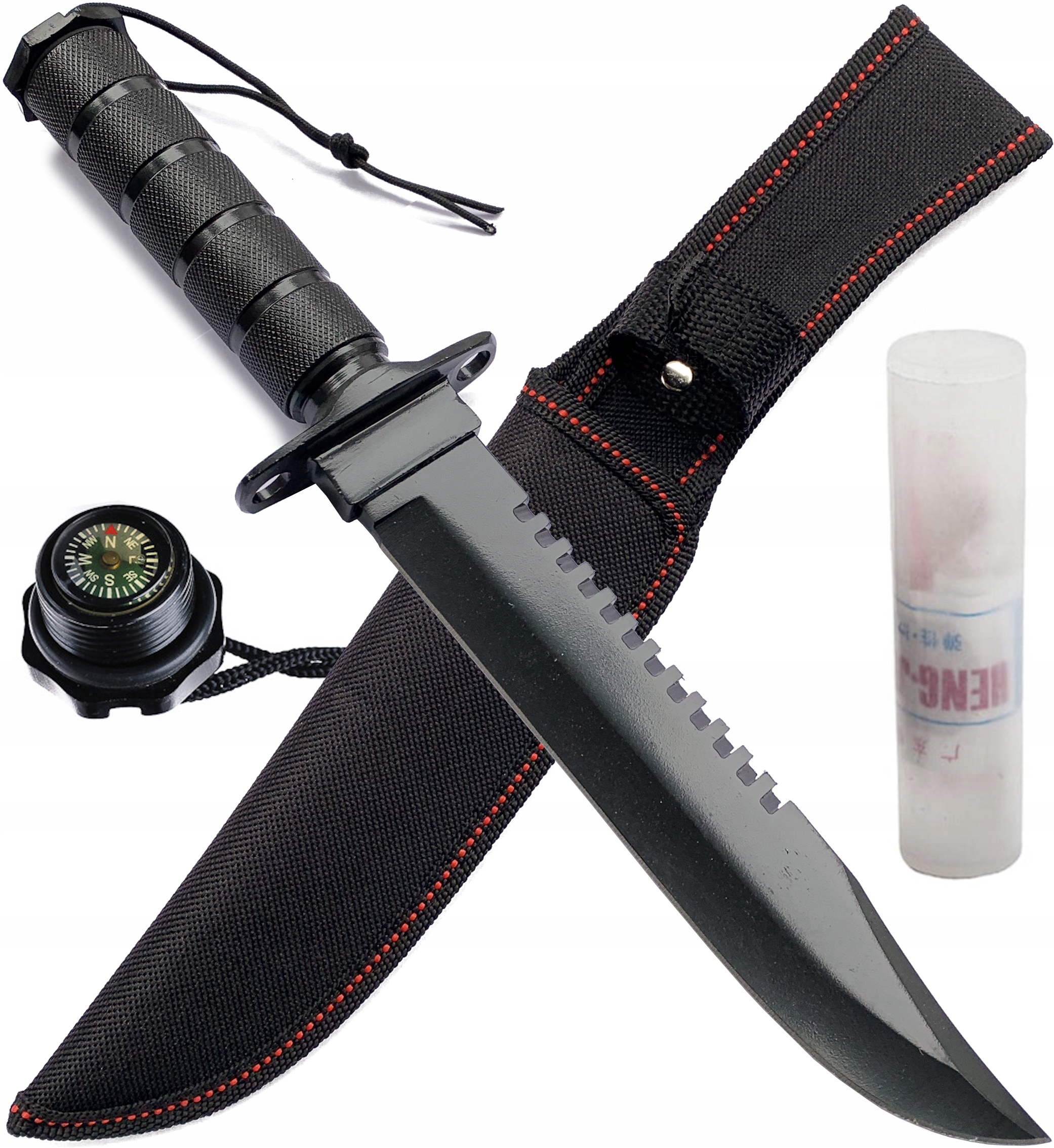 Ostry Nóż Wojskowy Rambo Taktyczny Z Kaburą 35 cm