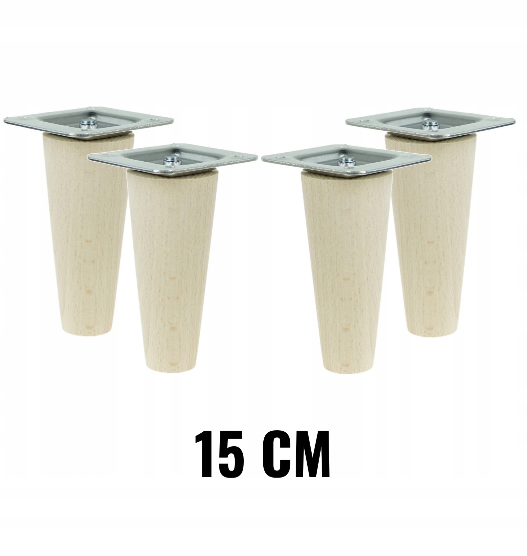 

Nogi nóżki drewniane bukowe proste zestaw 15 cm