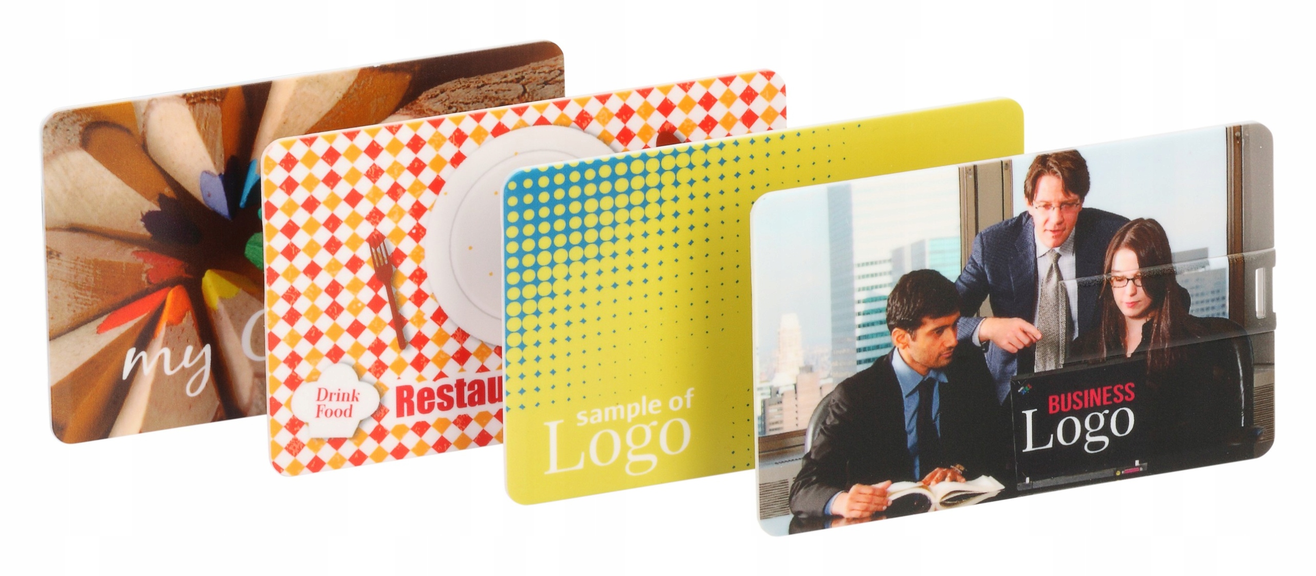 PENDRIVE REKLAMOWY Karta z logo PDc-7 Nadruk Full Kolor 8GB 10 SZT +GRATIS