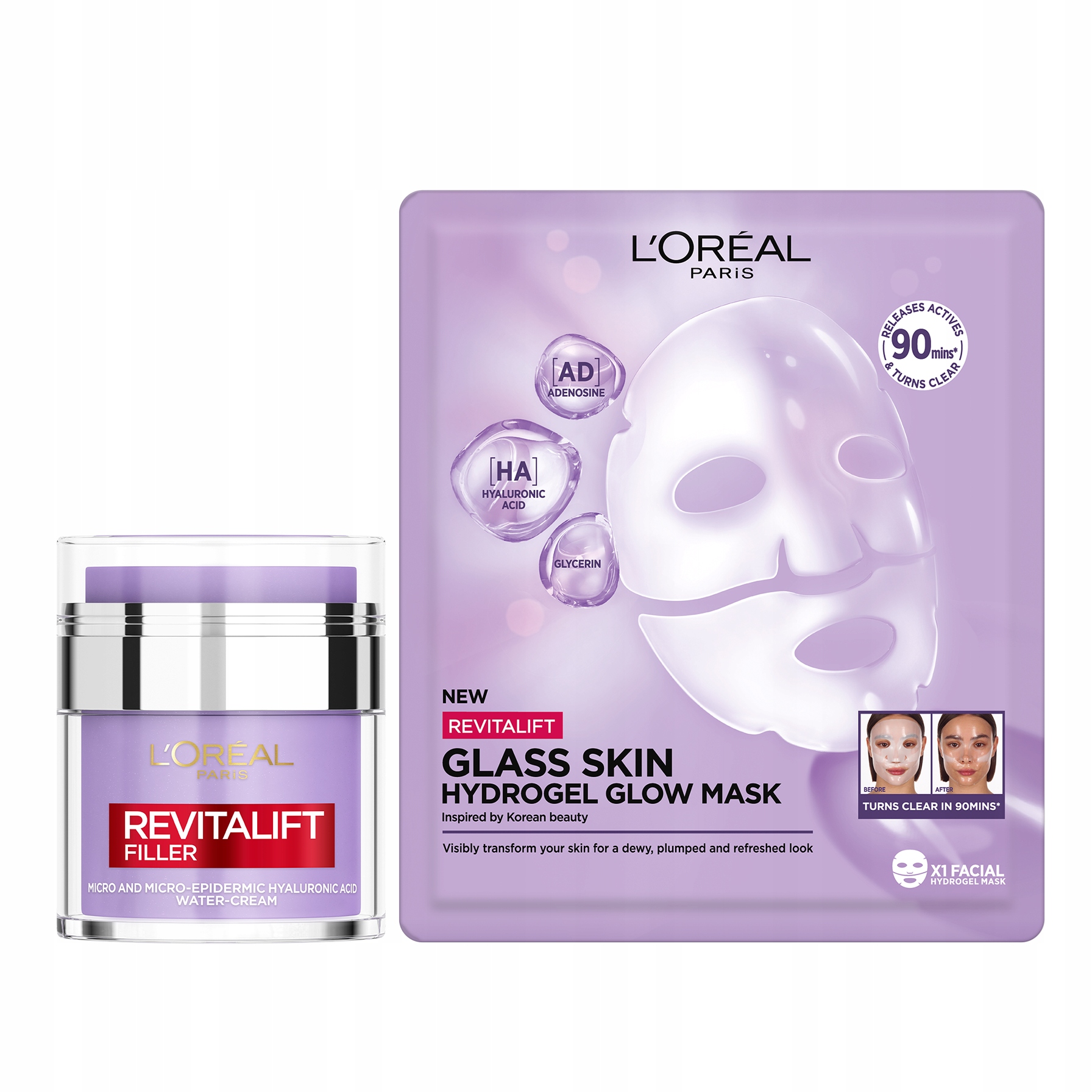 Zestaw L'Oréal Revitalift Filler Nawilżający Krem +Maseczka