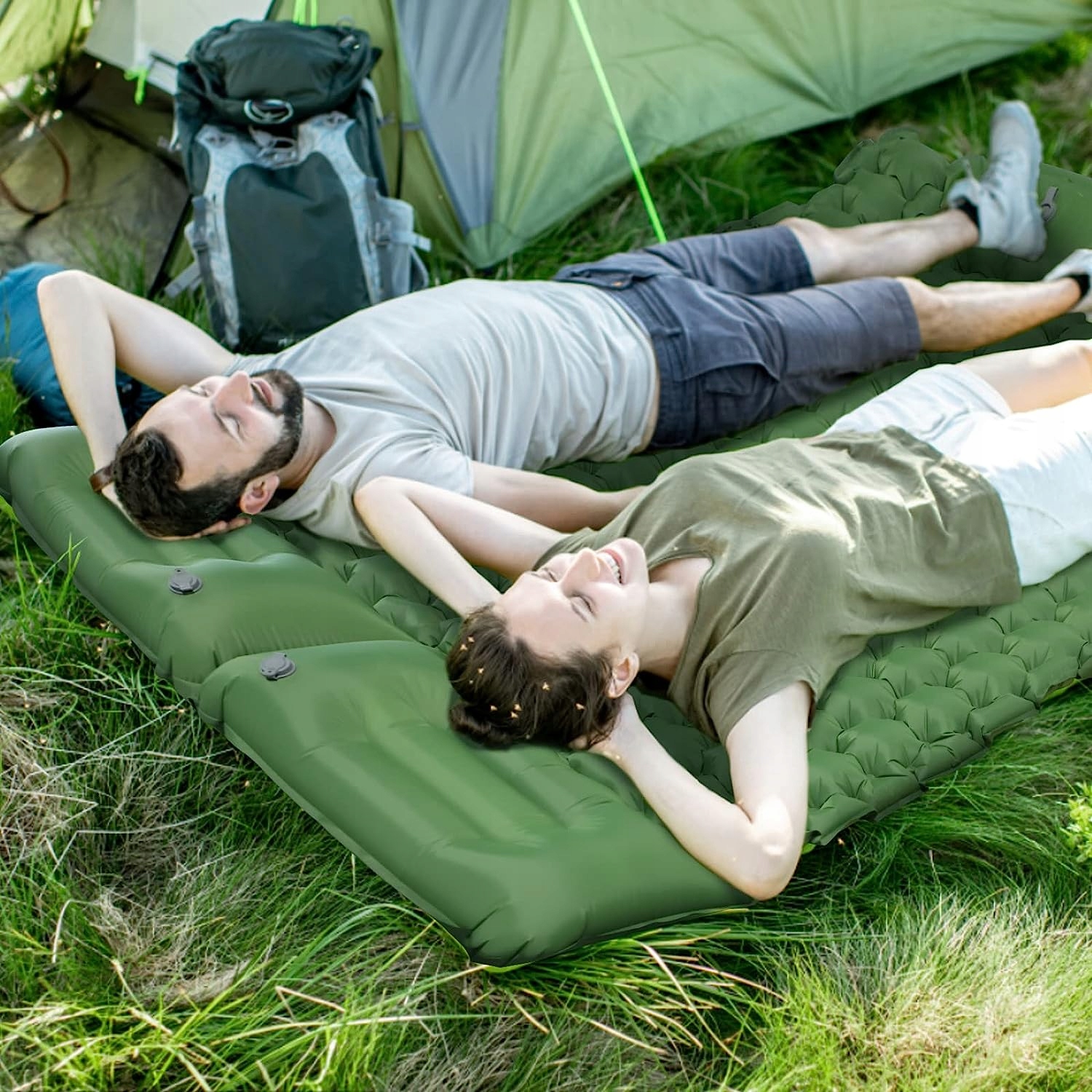 MATERAC SAMOPOMPUJĄCA PODWÓJNA MATA Z PODUSZKĄ Model CHONGQIDIAN