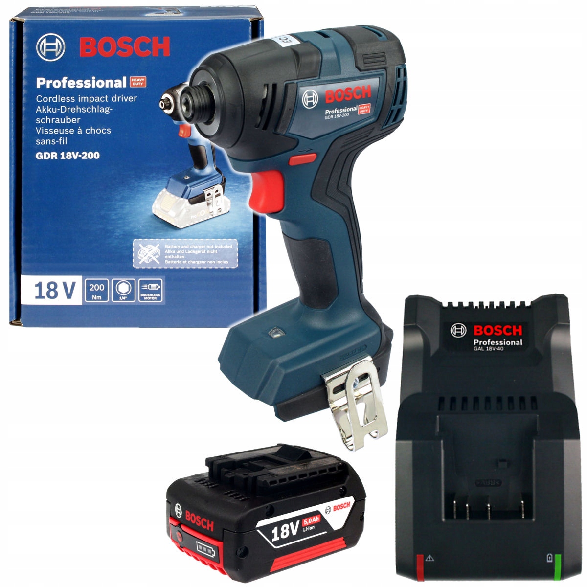 KLUCZ UDAROWY GDR 18V-200 BOSCH 1x5,0Ah