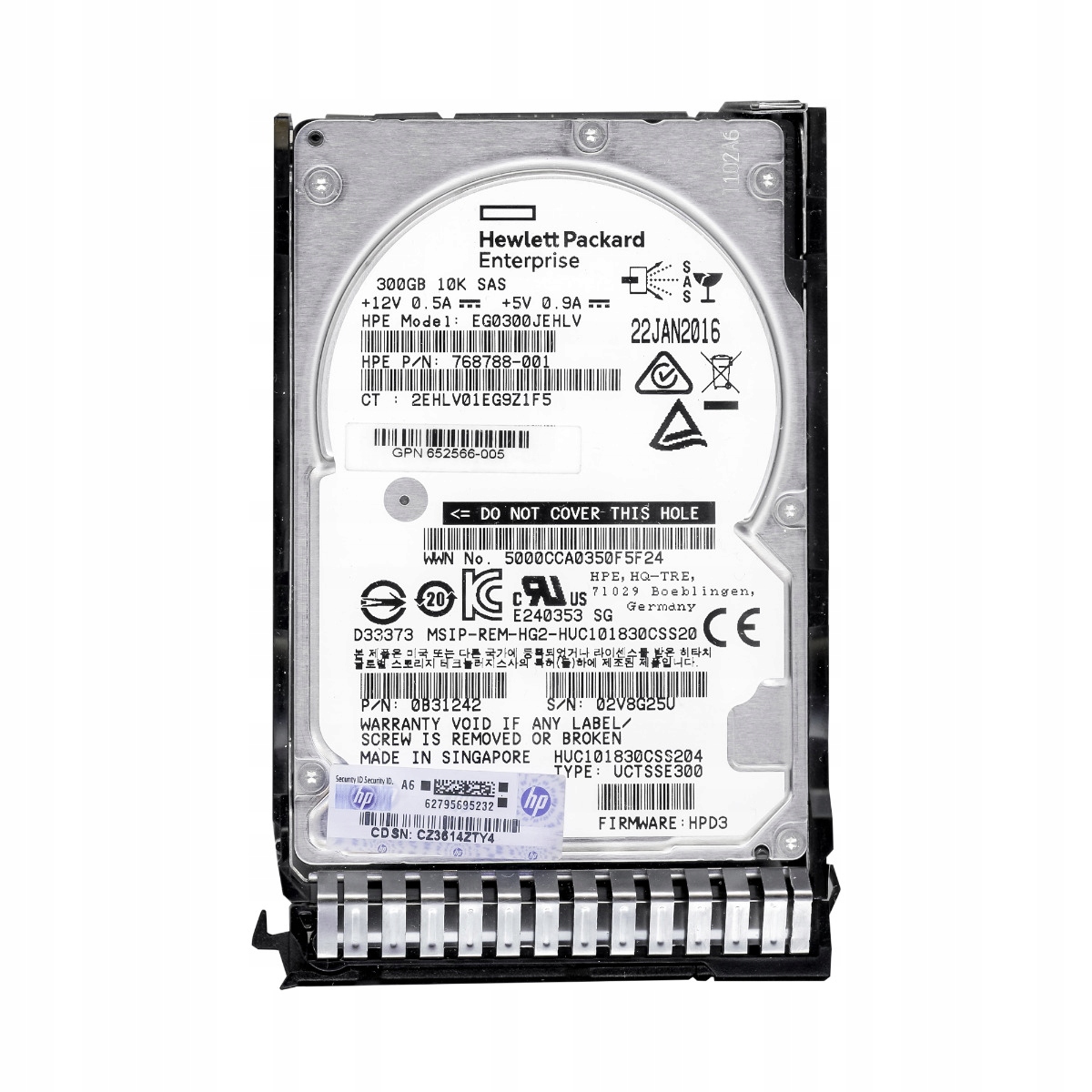 Hp 653955-001 768788-001 300GB 10K 128MB SAS-2 2.5'' EG0300JEHLV
