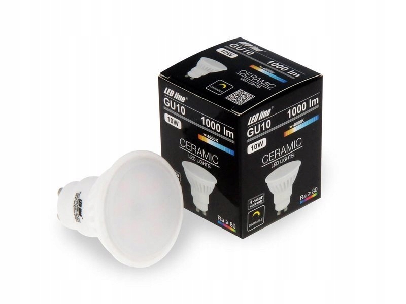 

Żarówka Led LEDline GU10 10W dzienna Ściemnialna