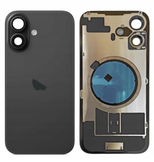 Klapka Plecki Tył iPhone 16 Czarna Black z Ramką i Magnesami Magsafe
