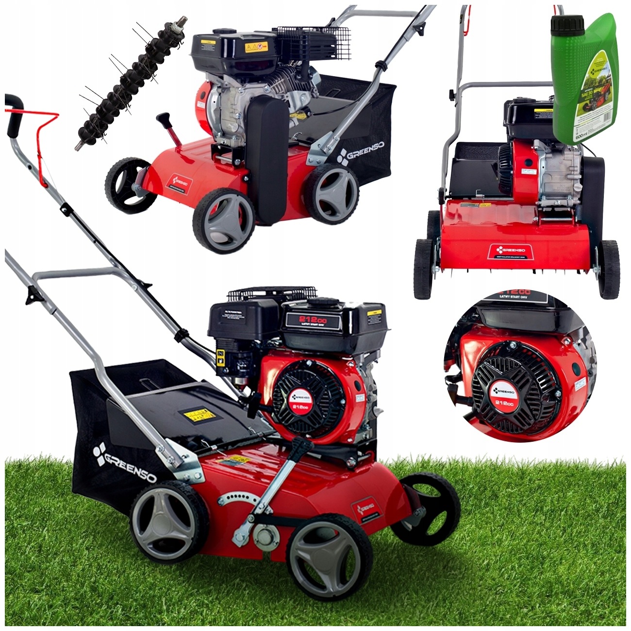 Wertykulator spalinowy aerator 2w1 szerokość 40 cm Moc 6KM Greenso DR40