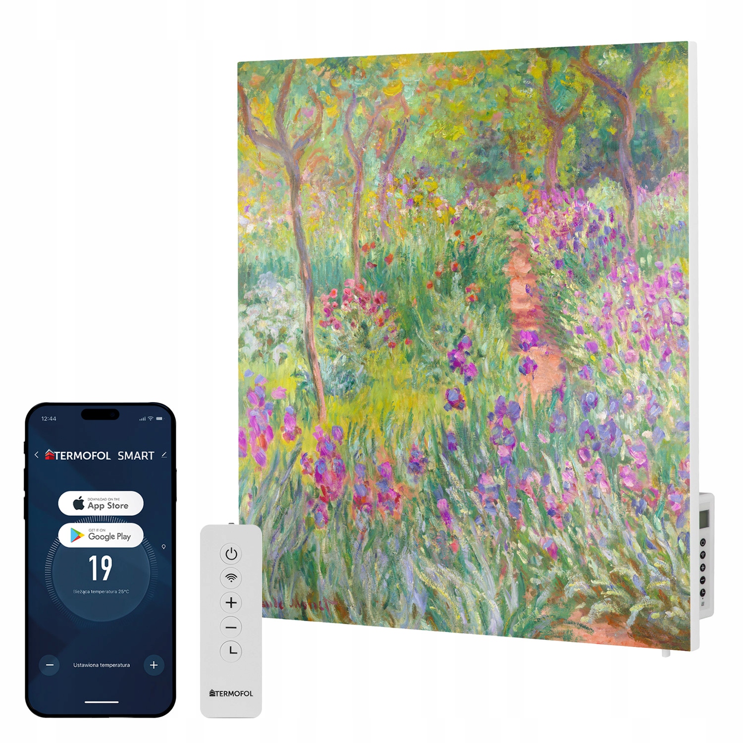 Infračervený ohrievač obraz Záhrada umelca v Giverny 350W 60x60 cm WiFi