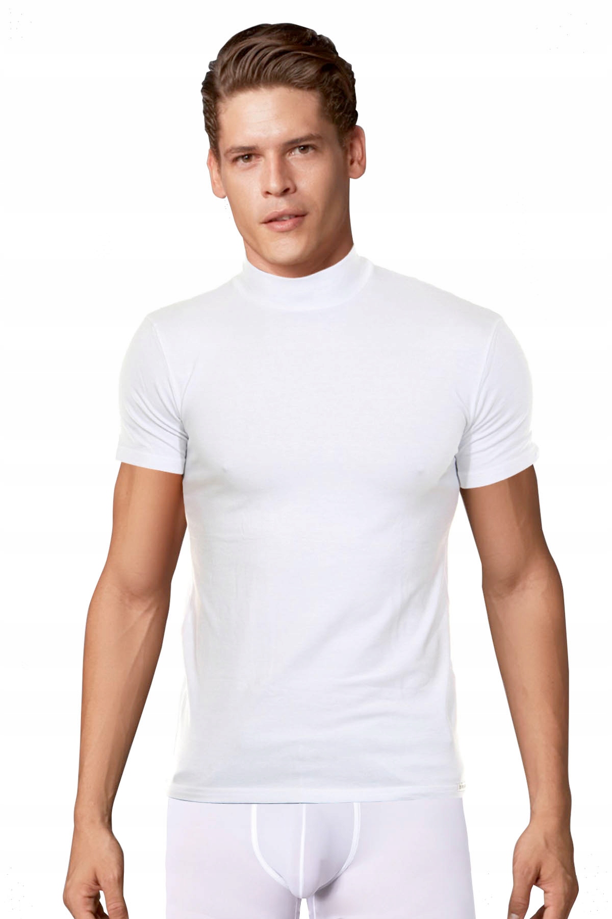 półgolf męski bawełniany S biały golf podkoszulek koszulka Doreanse 2730